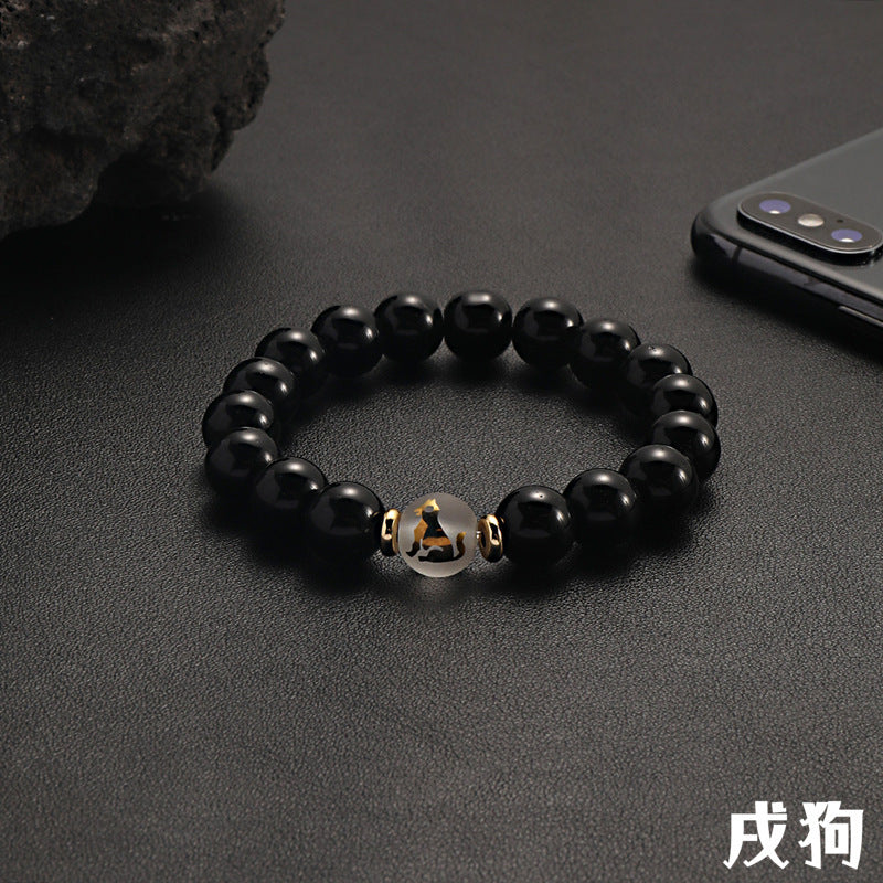 Wholesale Zodiac Black Beaded Bracelet